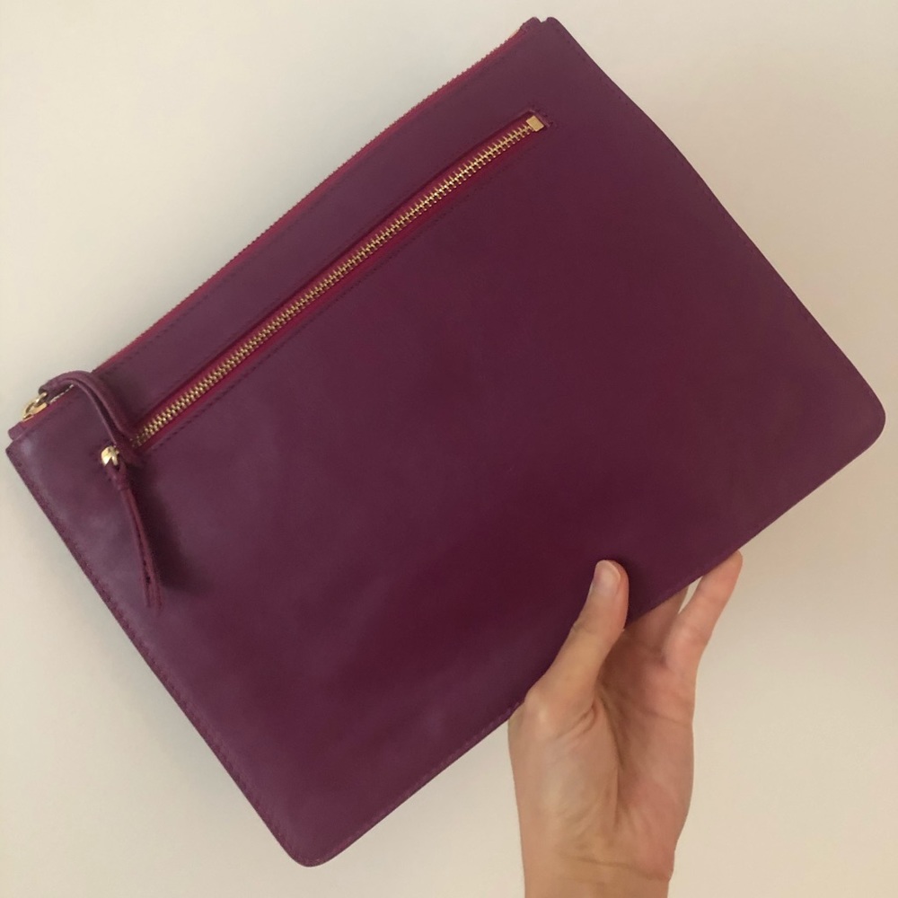 Barney’s New York Purple Leather Pouch
